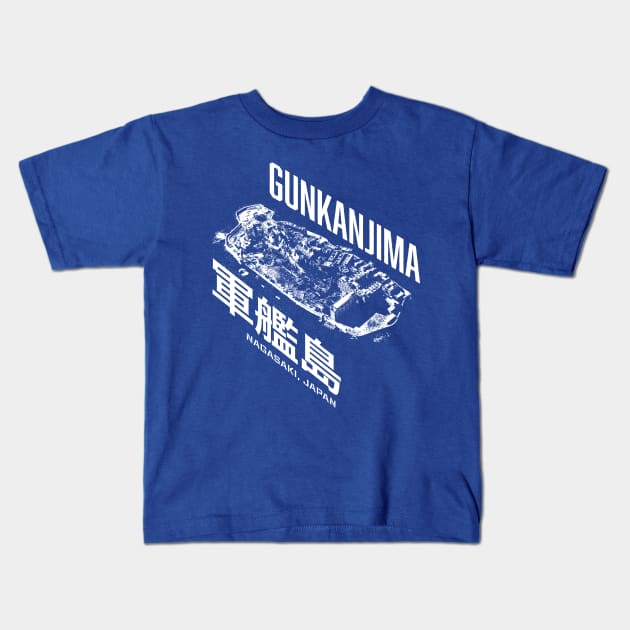 Gunkanjima Kids T-Shirt by MindsparkCreative